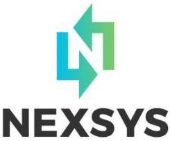 nexsys logo on a black background